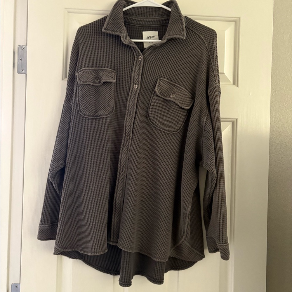 Aerie Waffle Knit Overshirt - Grat